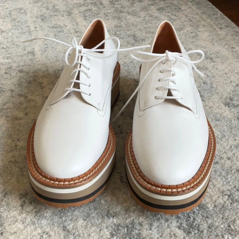 Clergerie Paris BROOK derbies, white lambskin NWOT - Picture 6 of 13